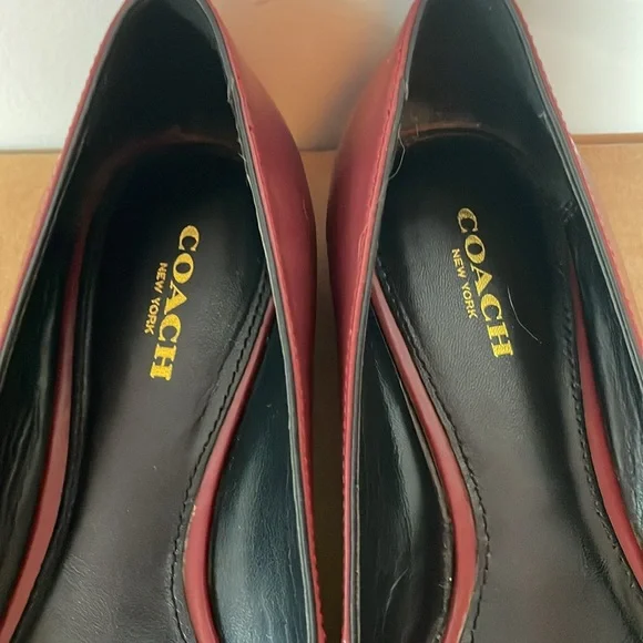 Coach Burgundy Women's Flats - Picture 2 of 5